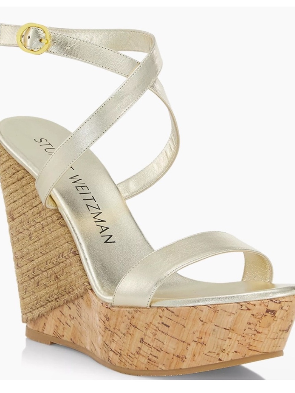 🌹STUART WEITZMAN 🌹 5050 Metallic Platform Wedge Sandals Size: 11.5B